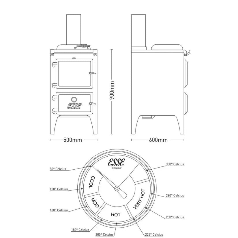 Esse Bakeheart wood fired cook stove - Carvers Interiors - Cookers and Bathroom Showroom Wolverhampton