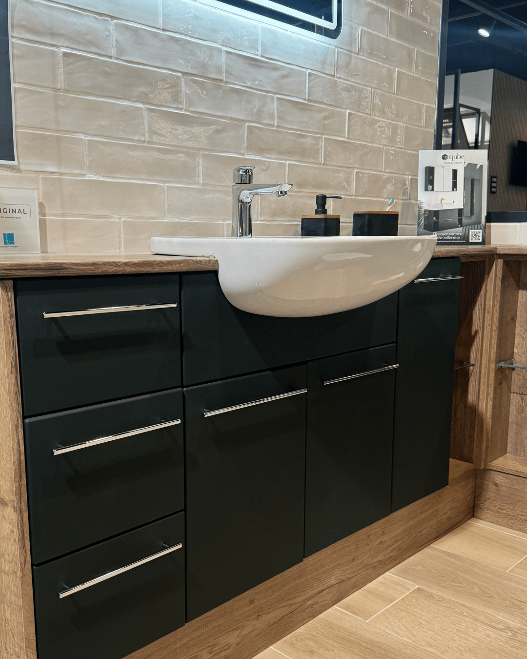 Ex-Display Bathroom Suite - Utopia Nadia Dorcester Oak - Carvers Interiors - Carvers Interiors