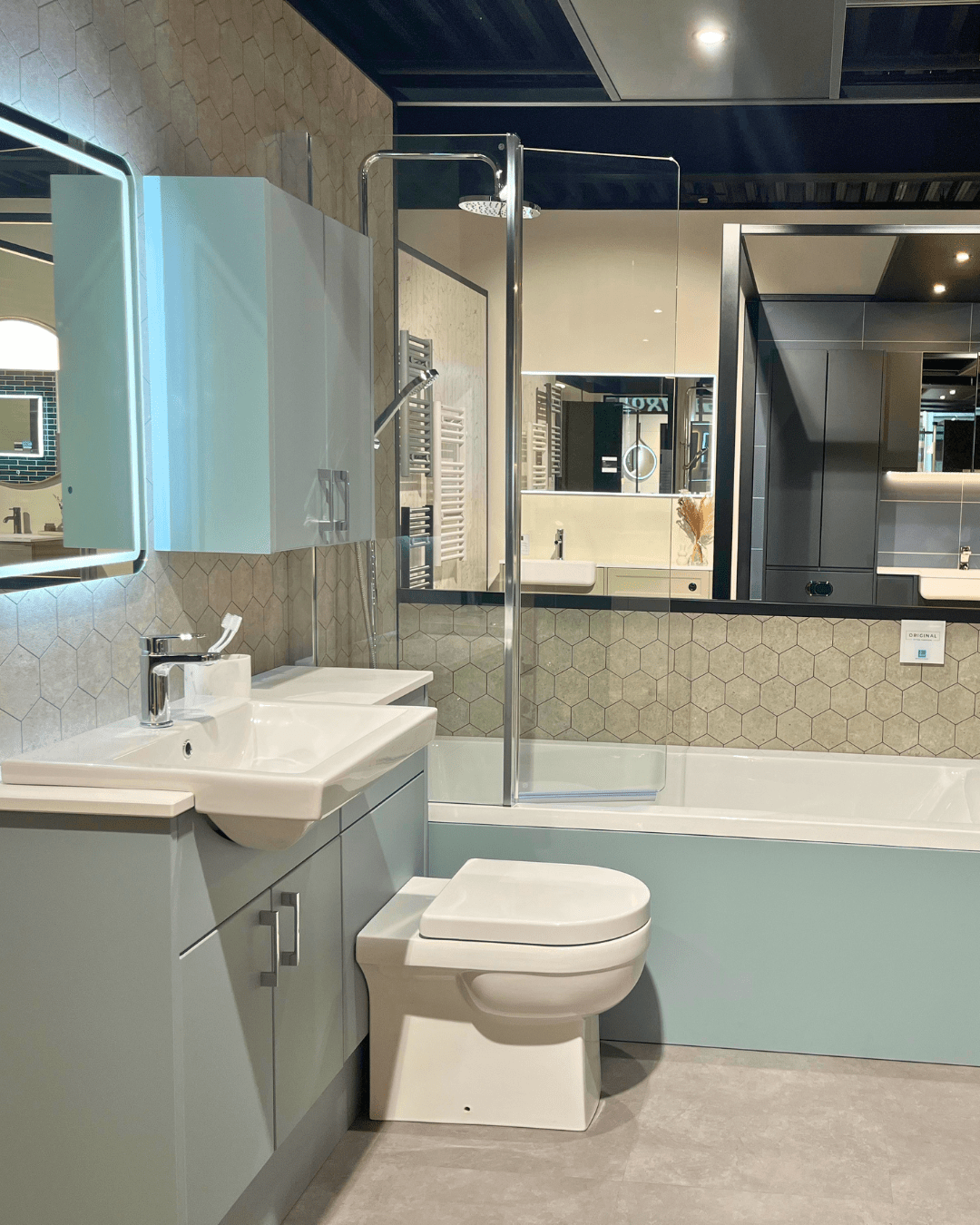 Ex-Display Bathroom Suite - Utopia Sea Green - Carvers Interiors - Carvers Interiors