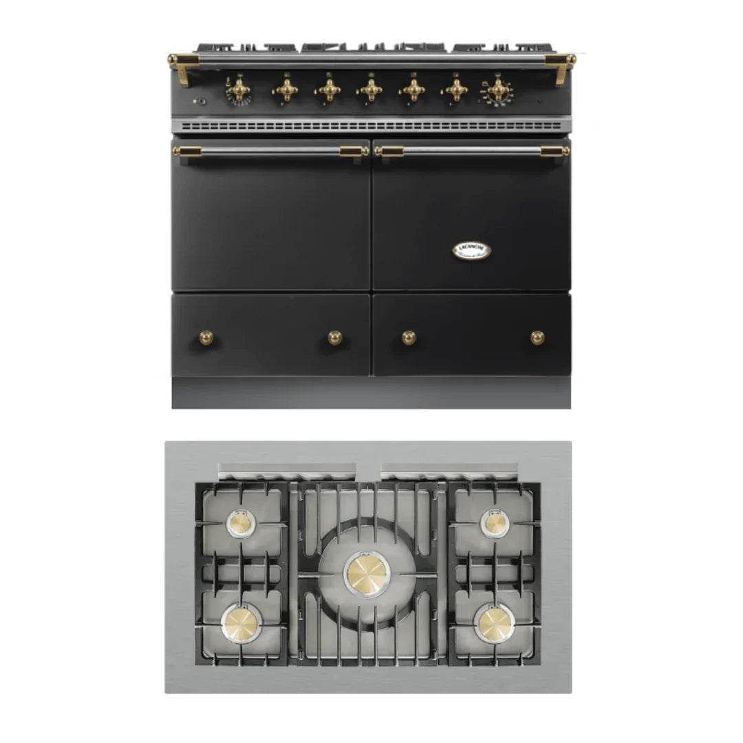 Lacanche Cluny Classic 1000mm Range Cooker - Anthracite/Brass - Carvers Interiors - Lacanche