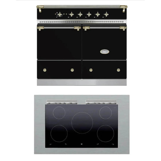 Lacanche Cluny Classic 1000mm Range Cooker - Black Gloss/Brass - Carvers Interiors - Cookers and Bathroom Showroom Wolverhampton