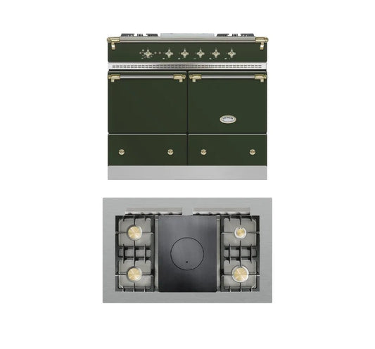 Lacanche Cluny Classic 1000mm Range Cooker - Green/Brass (Traditional Hob) - ESTIMATED DECEMBER - Carvers Interiors - Lacanche