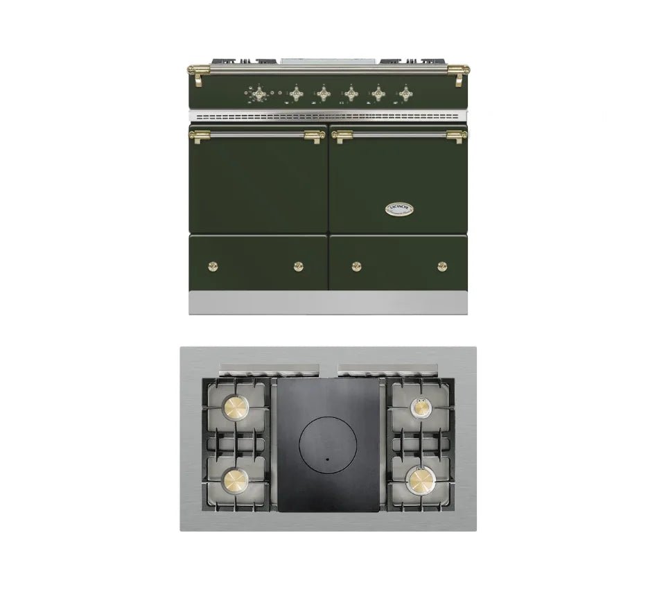 Lacanche Cluny Classic 1000mm Range Cooker - Green/Brass (Traditional Hob) - ESTIMATED DECEMBER - Carvers Interiors - Lacanche