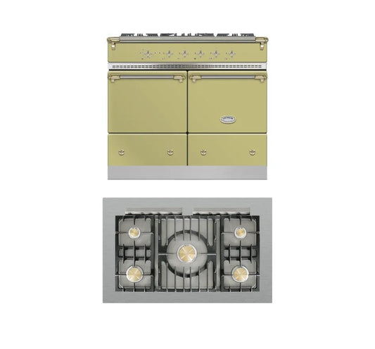 Lacanche Cluny Classic 1000mm Range Cooker - Light Olive/Brass - ESTIMATED DECEMBER - Carvers Interiors - Lacanche