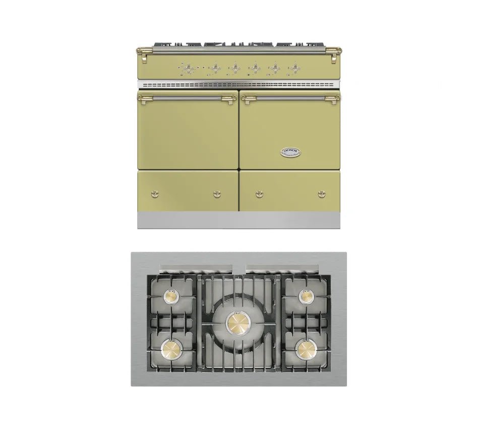 Lacanche Cluny Classic 1000mm Range Cooker - Light Olive/Brass - ESTIMATED DECEMBER - Carvers Interiors - Lacanche