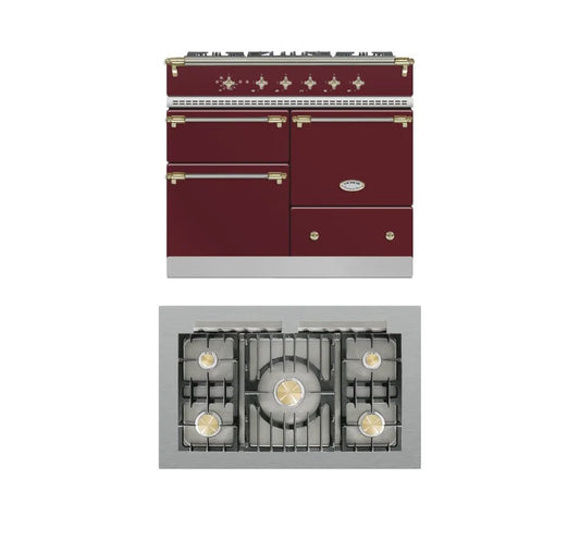 Lacanche Macon Classic 1000mm Range Cooker - Burgundy/Brass - ESTIMATED DECEMBER - Carvers Interiors - Lacanche