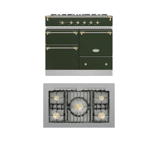 Lacanche Macon Classic 1000mm Range Cooker - Green/Brass - ESTIMATED DECEMBER - Carvers Interiors - Lacanche