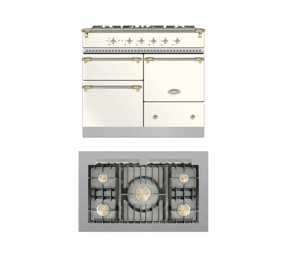 Lacanche Macon Classic 1000mm Range Cooker - Ivory/Brass - ESTIMATED DECEMBER - Carvers Interiors - Lacanche