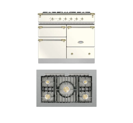 Lacanche Macon Classic 1000mm Range Cooker - Ivory/Brass - ESTIMATED DECEMBER - Carvers Interiors - Lacanche
