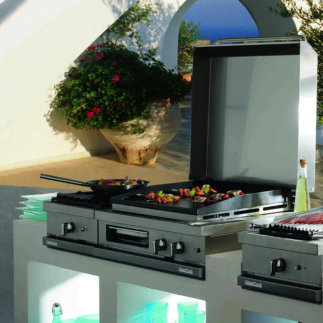 Lacanche Open&#39; Cook - 1100mm Wide Integrated Hob - Outdoor Kitchen - Carvers Interiors