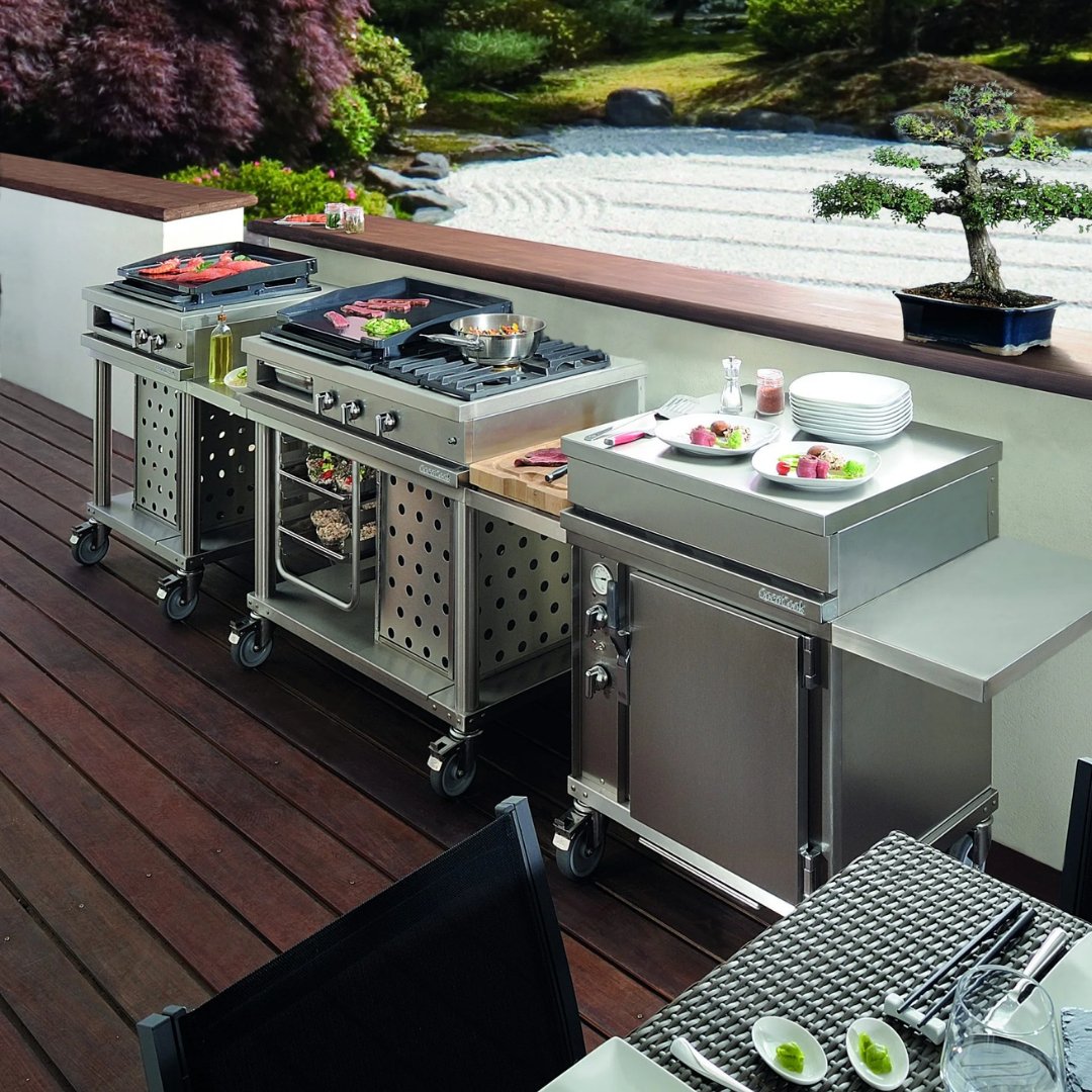 Lacanche Open&#39; Cook - 3 Burner Mobile Hob Module Outdoor Kitchen - Carvers Interiors