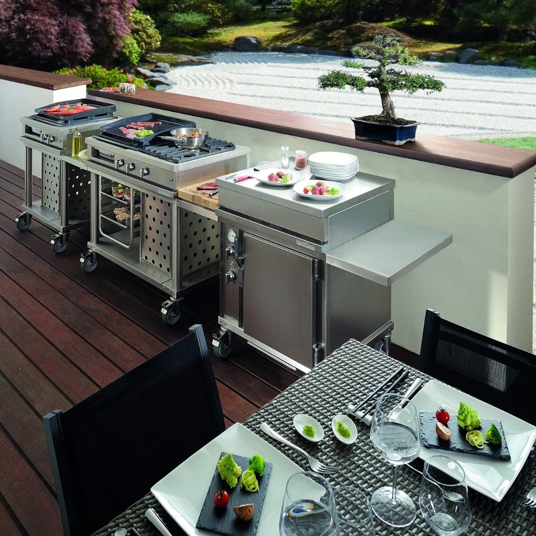 Lacanche Open&#39; Cook - Electric Convection Oven Mobile Module and Shelves - Outdoor Kitchen - Carvers Interiors