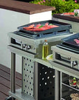 Lacanche Open' Cook - Enamelled Plancha Mobile Module With Self - Stabilising Lid and Shelves - Outdoor - Carvers Interiors - Carvers Interior