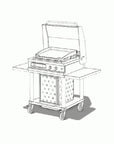 Lacanche Open' Cook - Enamelled Plancha Mobile Module With Self - Stabilising Lid and Shelves - Outdoor - Carvers Interiors - Carvers Interior