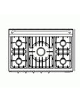 Lacanche Open' Cook - Integrated 5kW Burners Hob with Lid - Outdoor Kitchen - Carvers Interiors