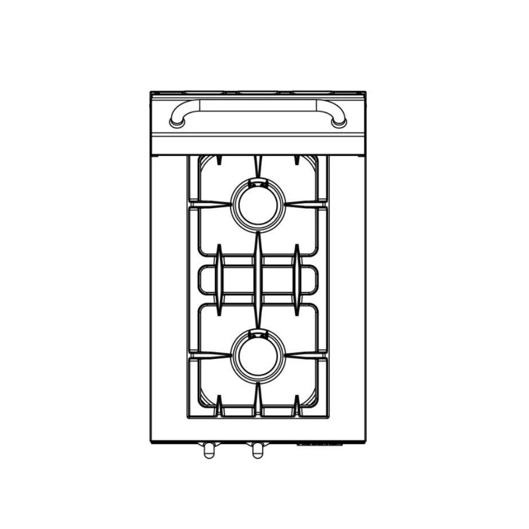 Lacanche Open&#39; Cook - Integrated Two 3 kW Burners Hob with Lid - Outdoor Kitchen - Carvers Interiors