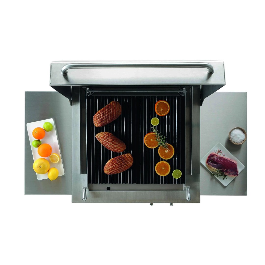 Lacanche Open&#39; Cook - Lava Rock Grill Mobile Module With Self - Stabilising Lid and Shelves - Outdoor - Carvers Interiors - Carvers Interior