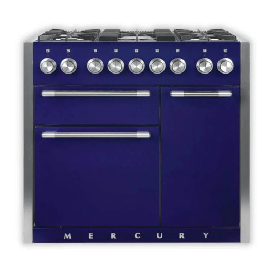 Mercury 1000 Dual Fuel Range Cooker-Blueberry-Available Now-Ex-Display - Carvers Interiors - Cookers and Bathroom Showroom Wolverhampton