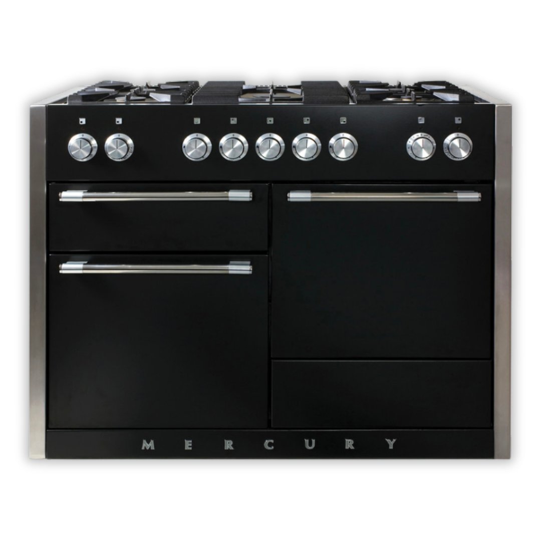 Mercury 1200 Dual Fuel Range Cooker - Ash Black - Carvers Interiors - Carvers Interior