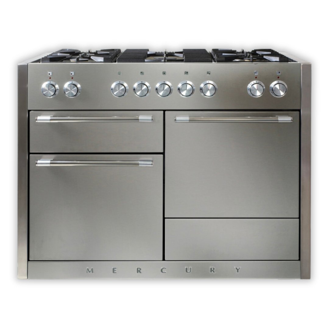 Mercury 1200 Dual Fuel Range Cooker - Stainless Steel - Carvers Interiors - Carvers Interior