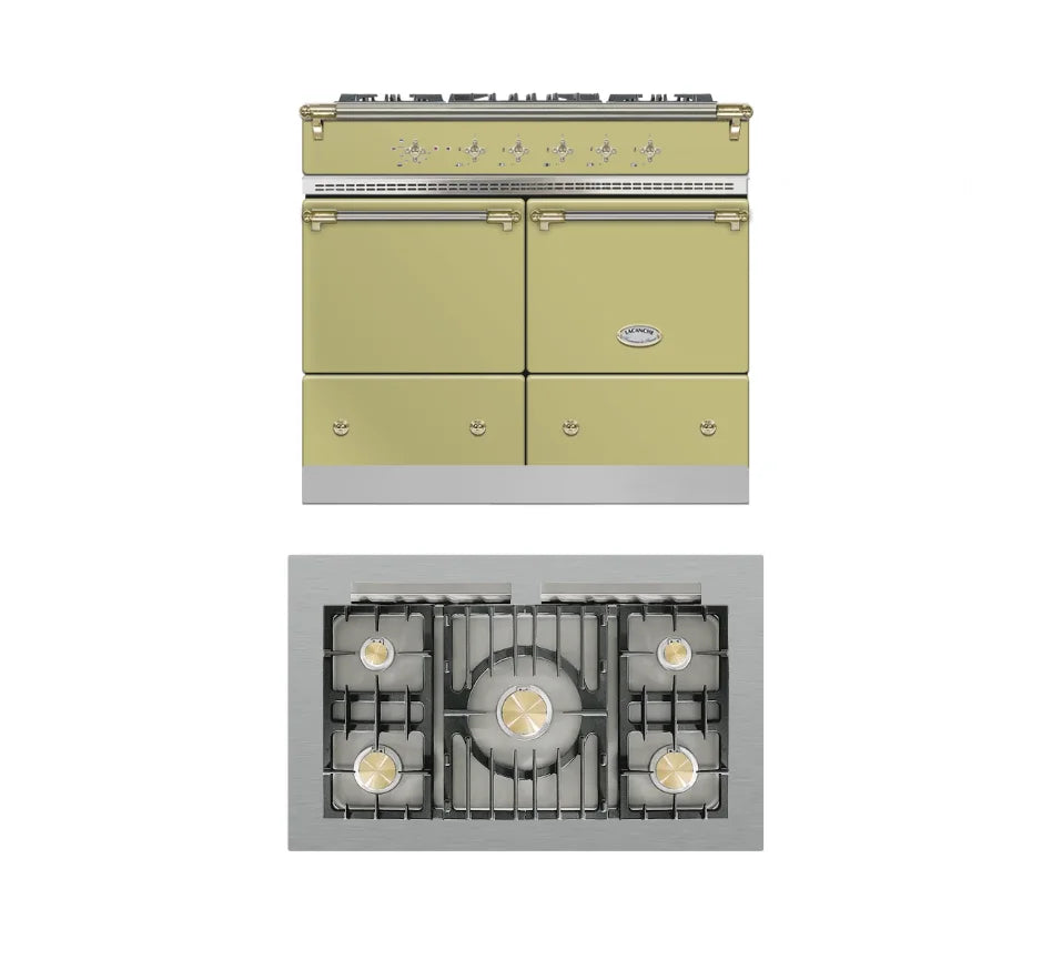 Lacanche Cluny Classic 1000mm Range Cooker - Light Olive/Brass - ESTIMATED DECEMBER