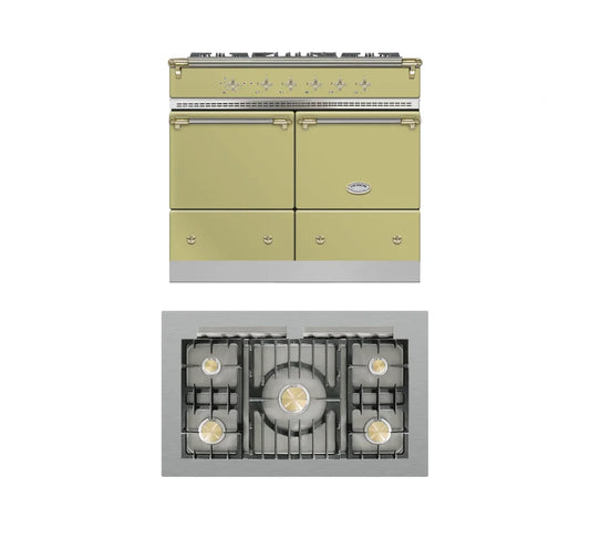 Lacanche Cluny Classic 1000mm Range Cooker - Light Olive/Brass - ESTIMATED DECEMBER