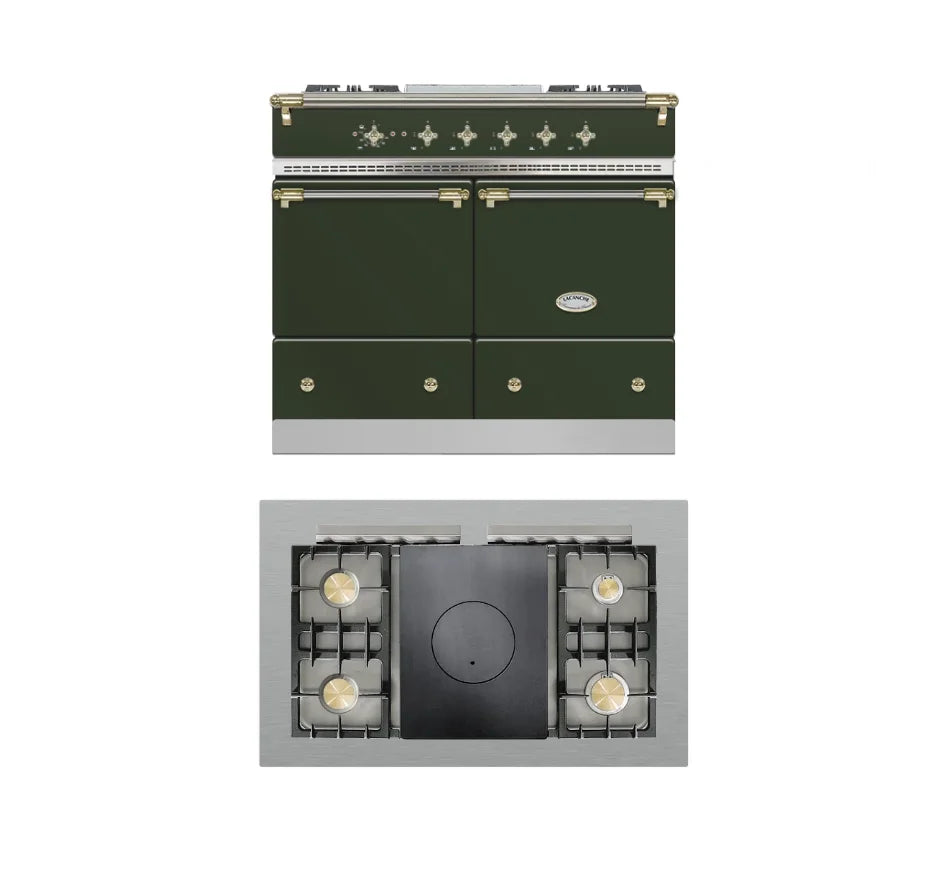 Lacanche Cluny Classic 1000mm Range Cooker - Green/Brass (Traditional Hob) - ESTIMATED DECEMBER