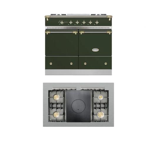 Lacanche Cluny Classic 1000mm Range Cooker - Green/Brass (Traditional Hob) - ESTIMATED DECEMBER