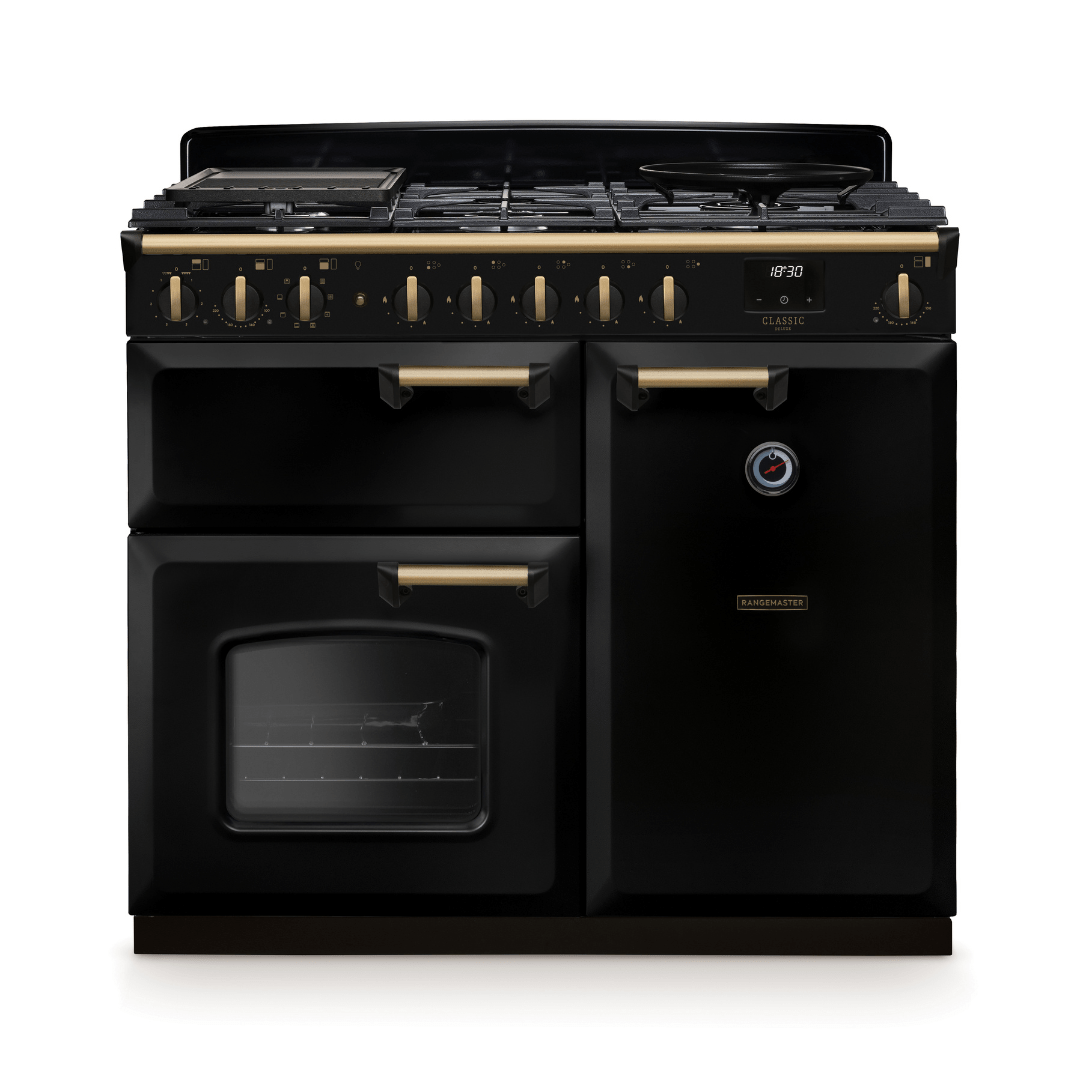 Rangemaster Classic Deluxe 100cm Dual Fuel Range Cooker - New - Carvers Interiors - Rangemaster