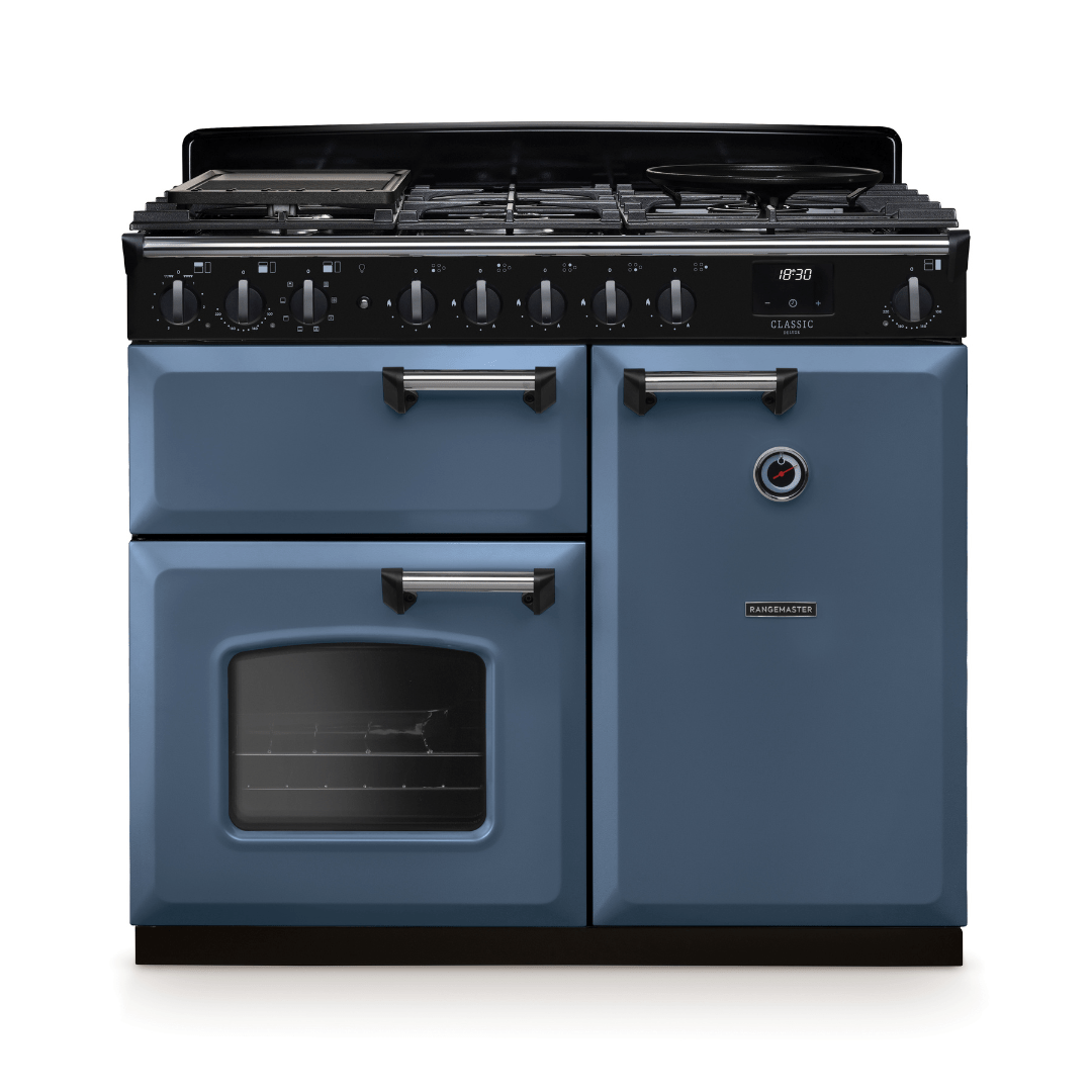 Rangemaster Classic Deluxe 100cm Dual Fuel Range Cooker - New - Carvers Interiors - Rangemaster