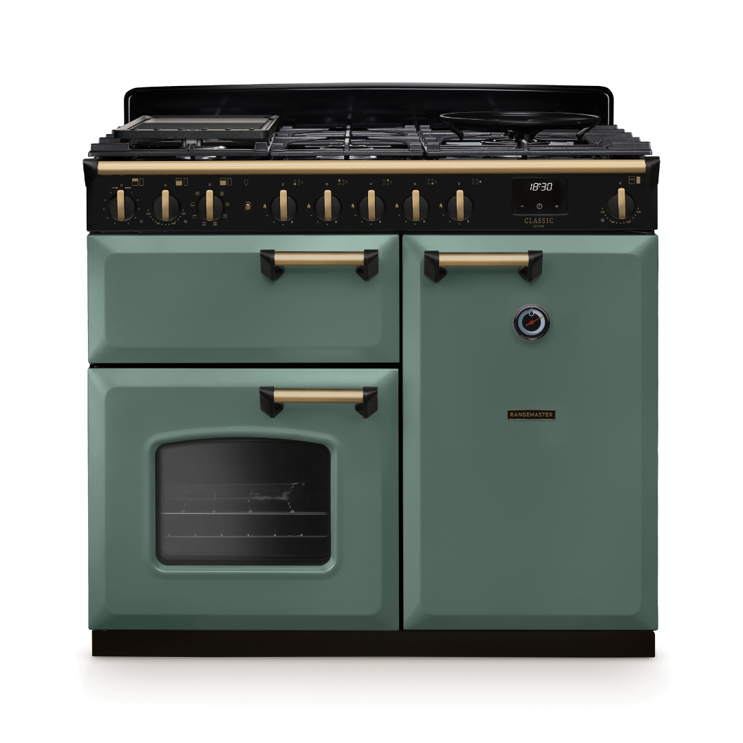 Rangemaster Classic Deluxe 100cm Dual Fuel Range Cooker - New - Carvers Interiors - Rangemaster