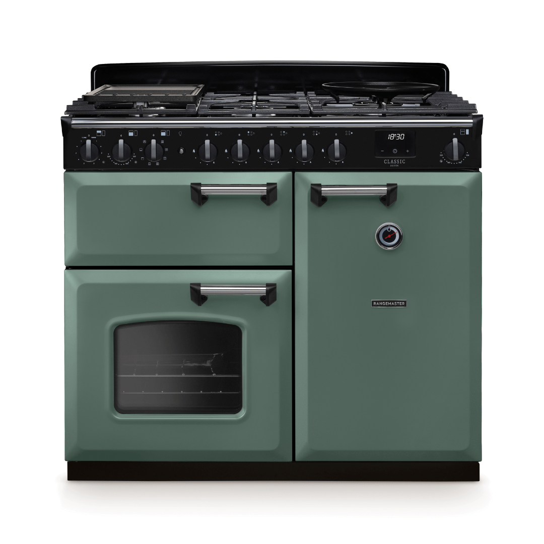 Rangemaster Classic Deluxe 100cm Dual Fuel Range Cooker - New - Carvers Interiors - Rangemaster