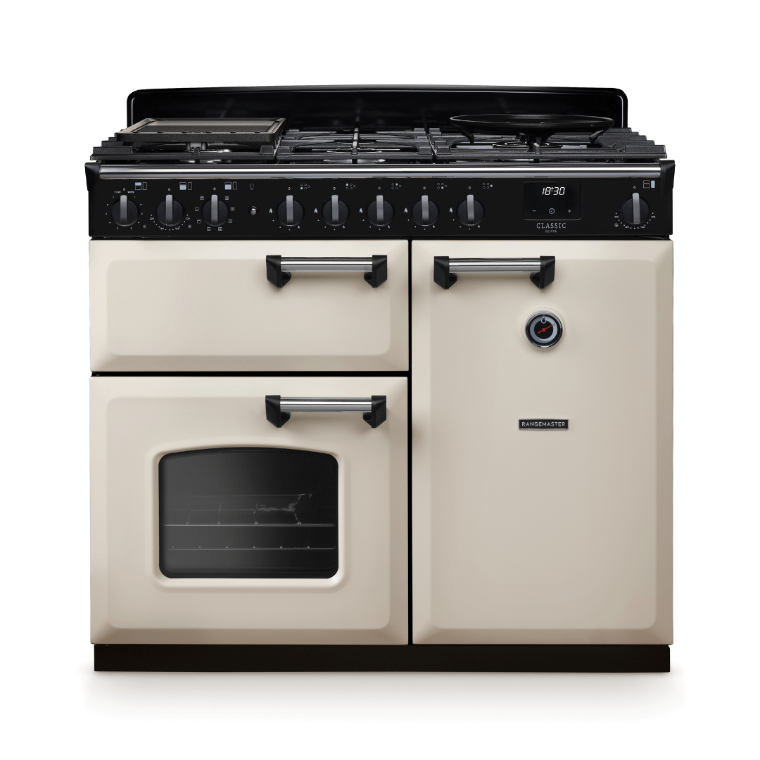 Rangemaster Classic Deluxe 100cm Dual Fuel Range Cooker - New - Carvers Interiors - Rangemaster