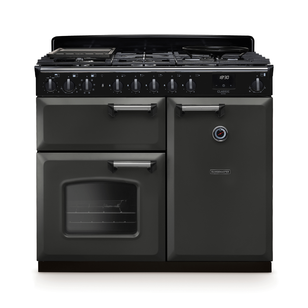 Rangemaster Classic Deluxe 100cm Dual Fuel Range Cooker - New - Carvers Interiors - Rangemaster