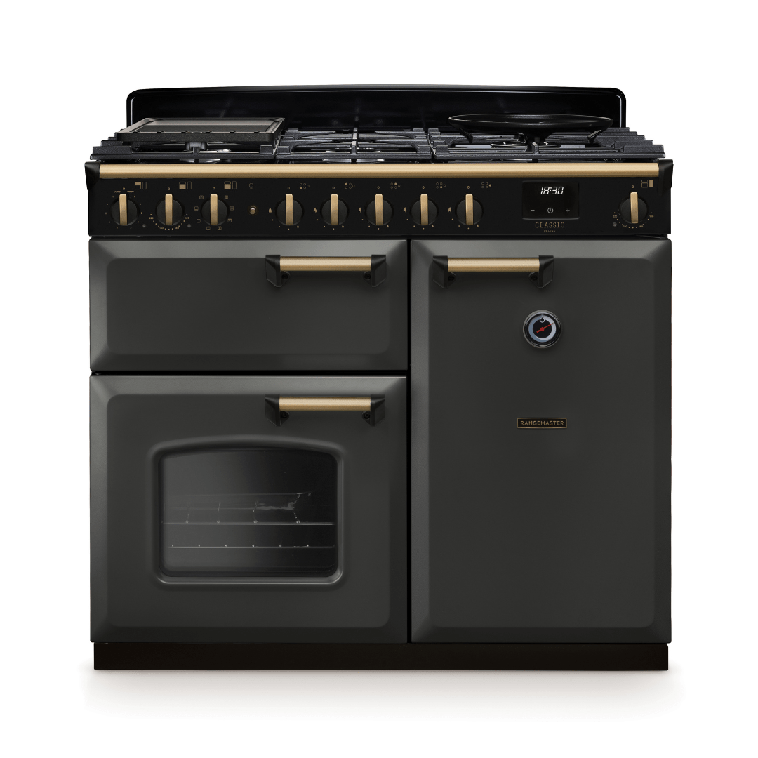 Rangemaster Classic Deluxe 100cm Dual Fuel Range Cooker - New - Carvers Interiors - Rangemaster