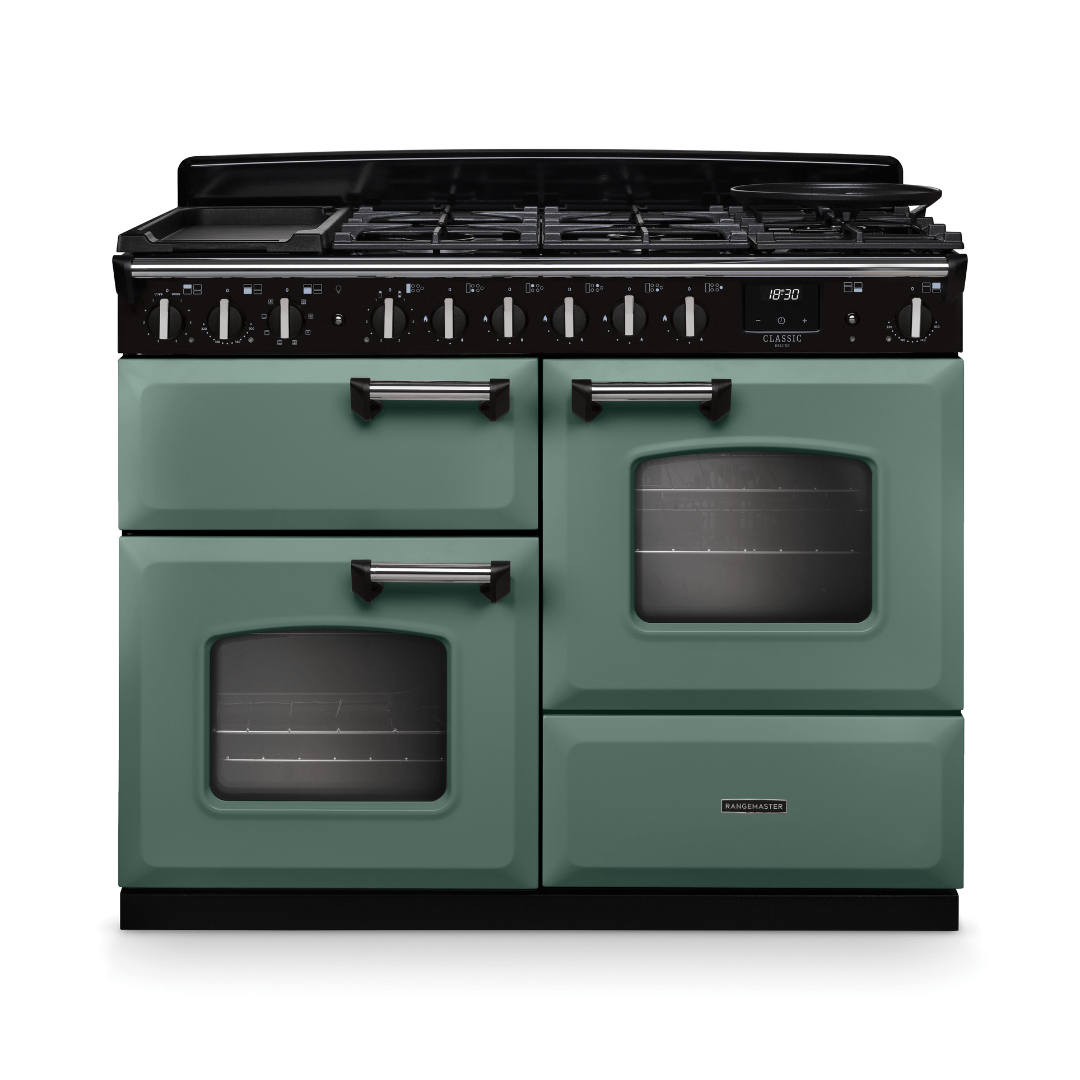 Rangemaster Classic Deluxe 110cm Dual Fuel Range Cooker - New - Carvers Interiors - Rangemaster