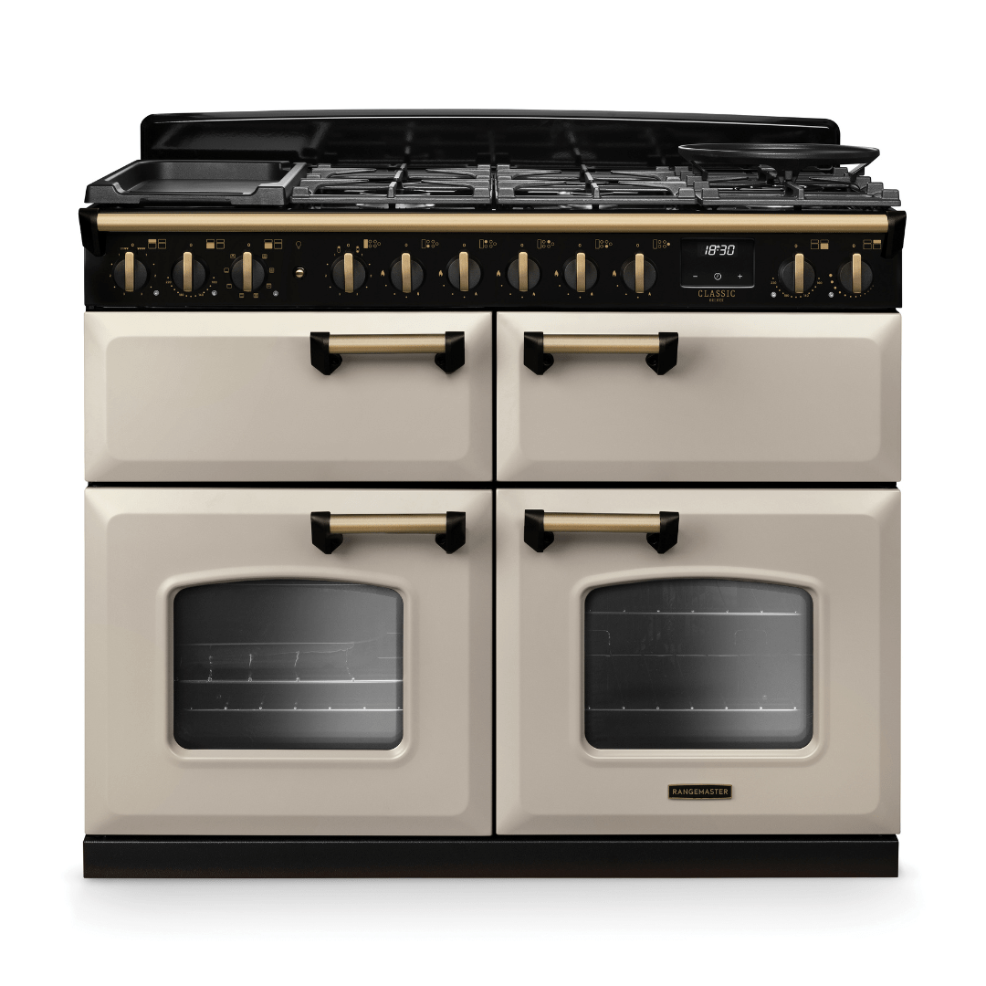 Rangemaster Classic Deluxe 110cm Dual Fuel Range Cooker - New - Carvers Interiors - Rangemaster