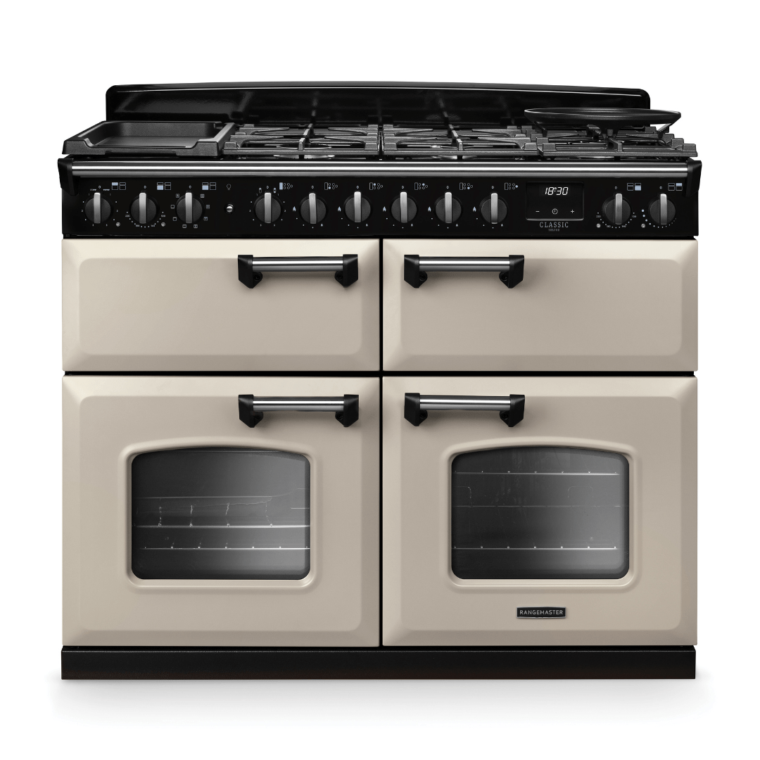 Rangemaster Classic Deluxe 110cm Dual Fuel Range Cooker - New - Carvers Interiors - Rangemaster