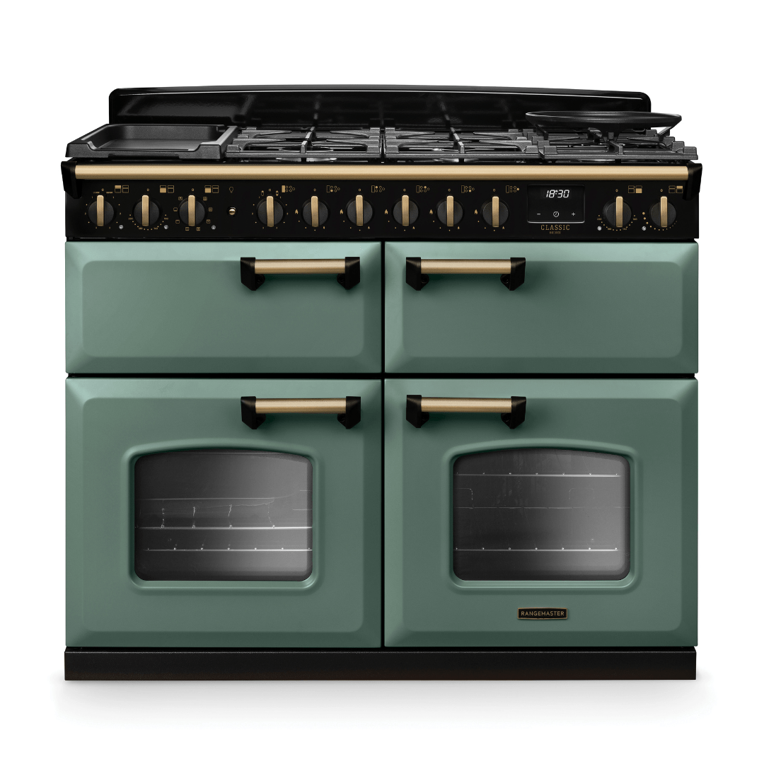 Rangemaster Classic Deluxe 110cm Dual Fuel Range Cooker - New - Carvers Interiors - Rangemaster