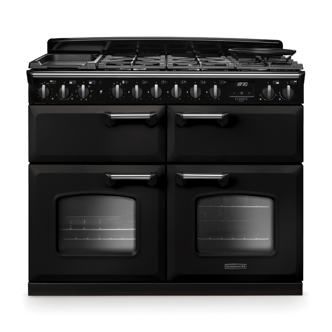 Rangemaster Classic Deluxe 110cm Dual Fuel Range Cooker - New - Carvers Interiors - Rangemaster