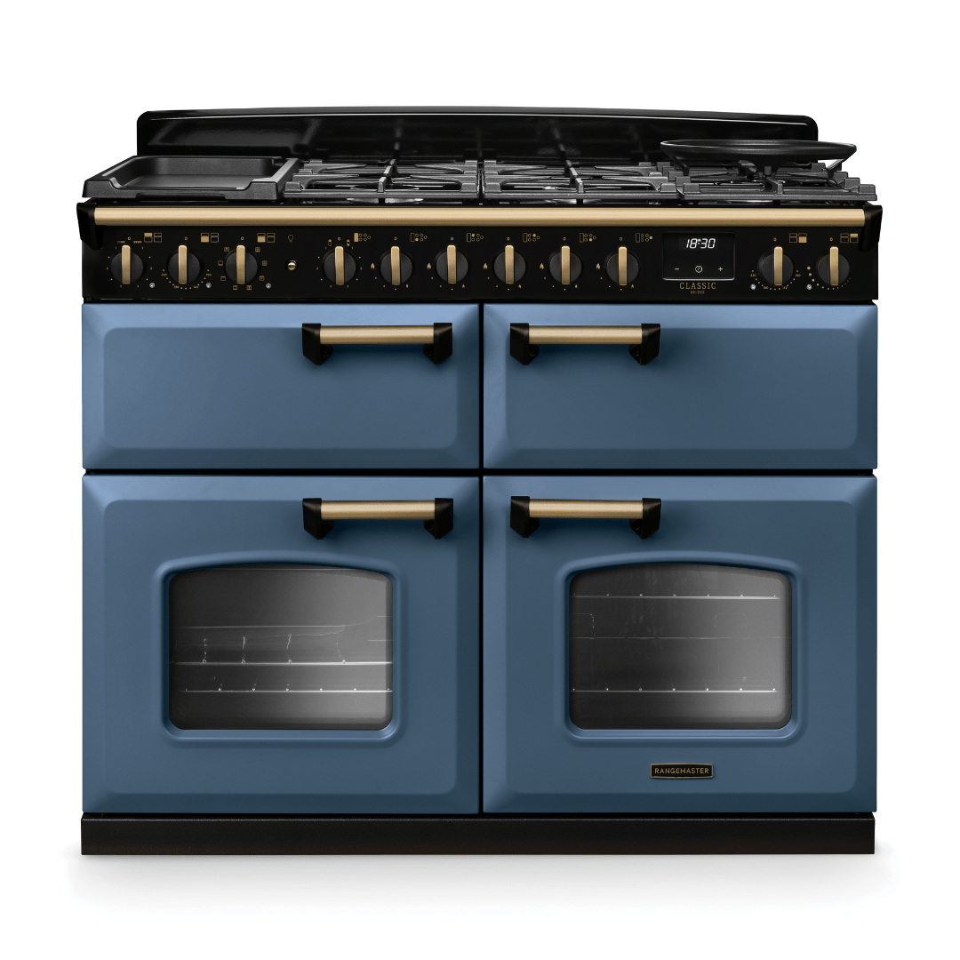 Rangemaster Classic Deluxe 110cm Dual Fuel Range Cooker - New - Carvers Interiors - Rangemaster