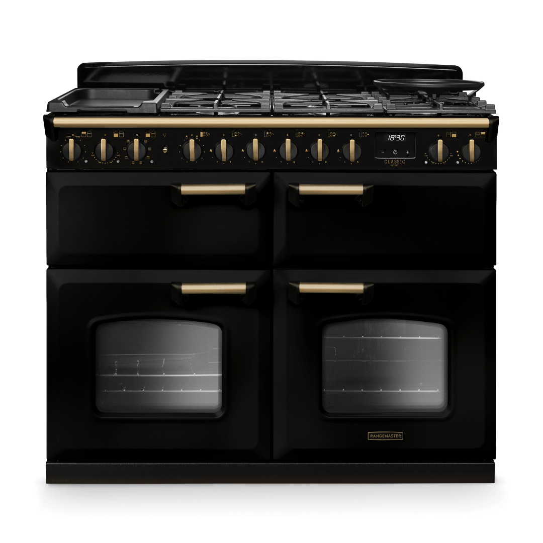 Rangemaster Classic Deluxe 110cm Dual Fuel Range Cooker - New - Carvers Interiors - Rangemaster