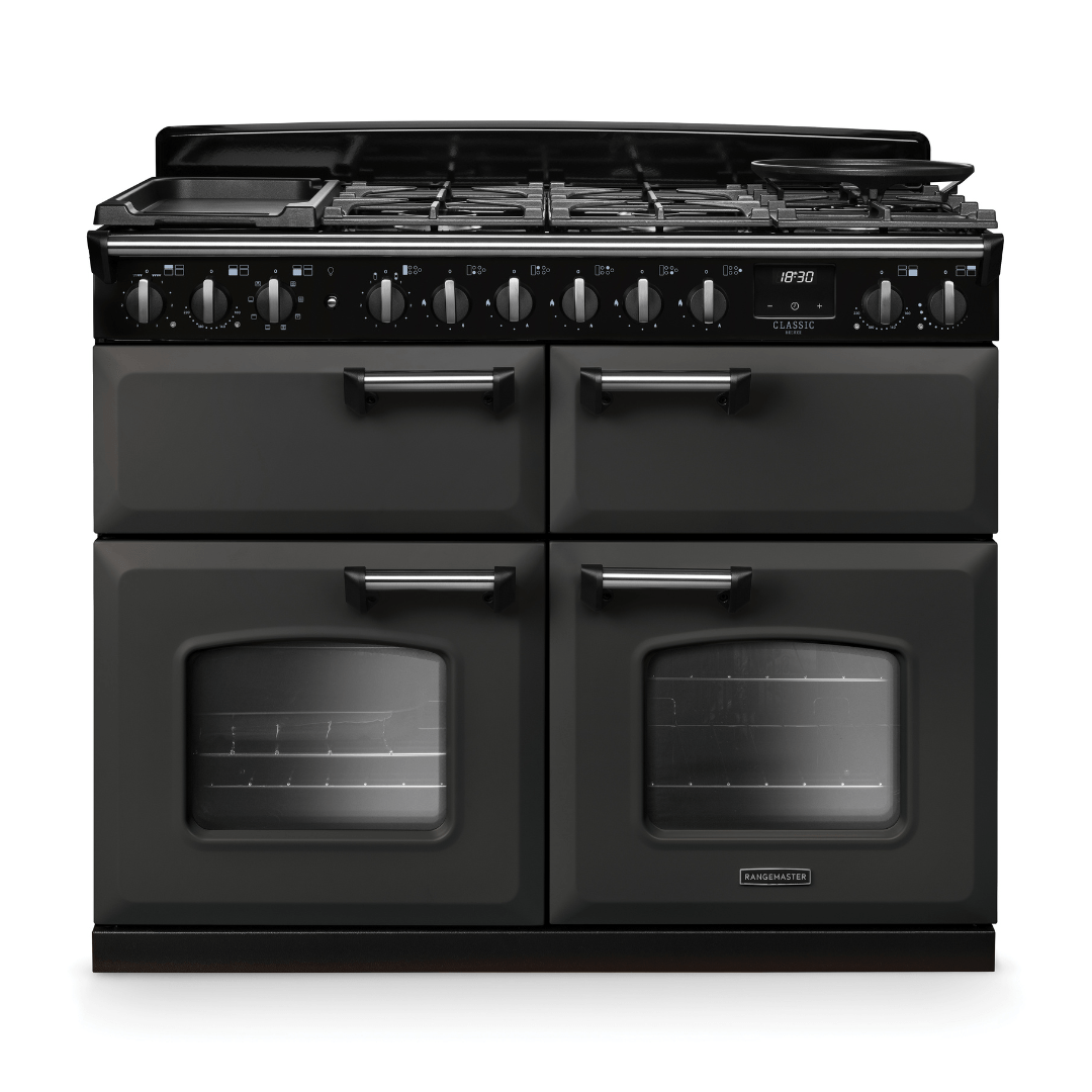 Rangemaster Classic Deluxe 110cm Dual Fuel Range Cooker - New - Carvers Interiors - Rangemaster