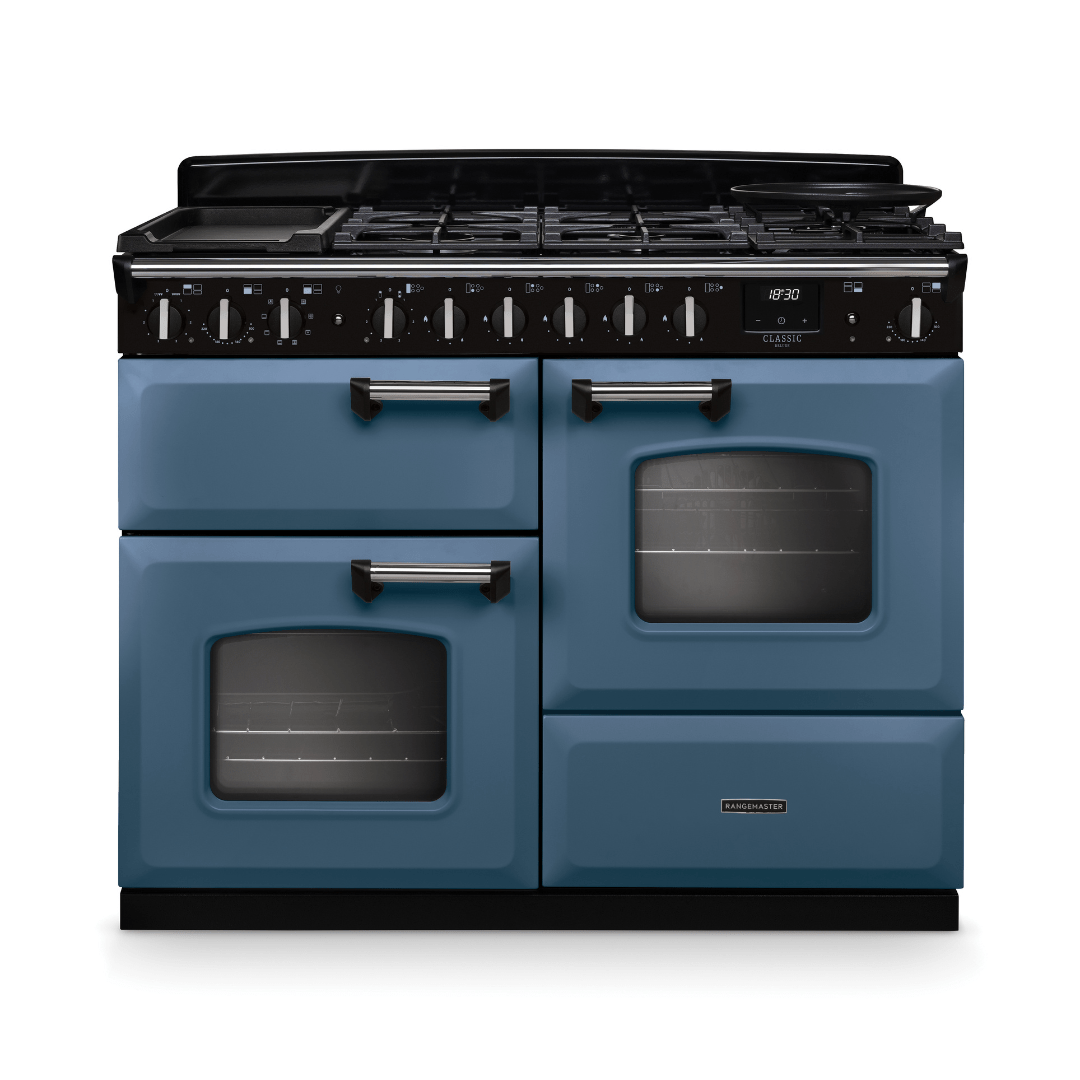 Rangemaster Classic Deluxe 110cm Dual Fuel Range Cooker - New - Carvers Interiors - Rangemaster