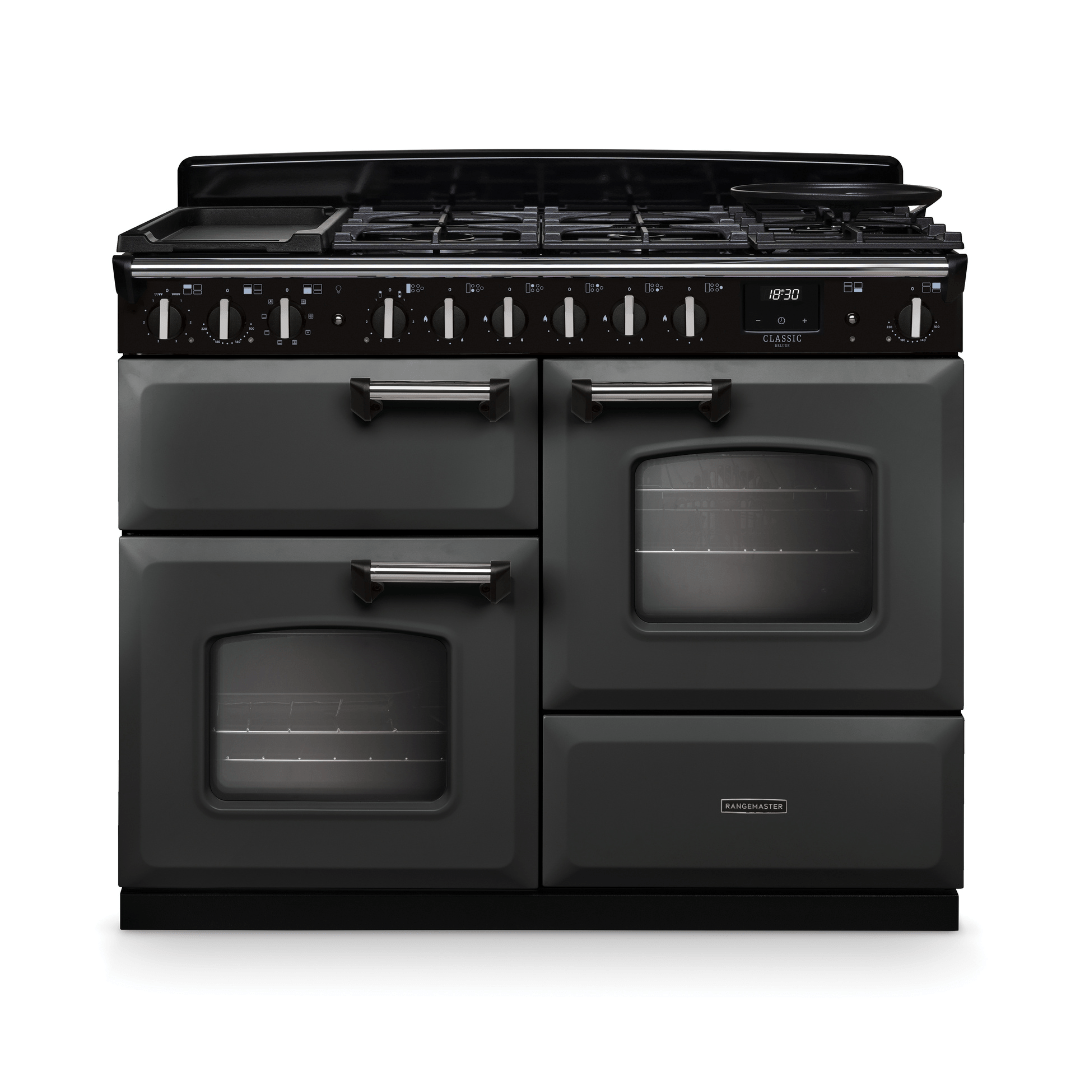 Rangemaster Classic Deluxe 110cm Dual Fuel Range Cooker - New - Carvers Interiors - Rangemaster