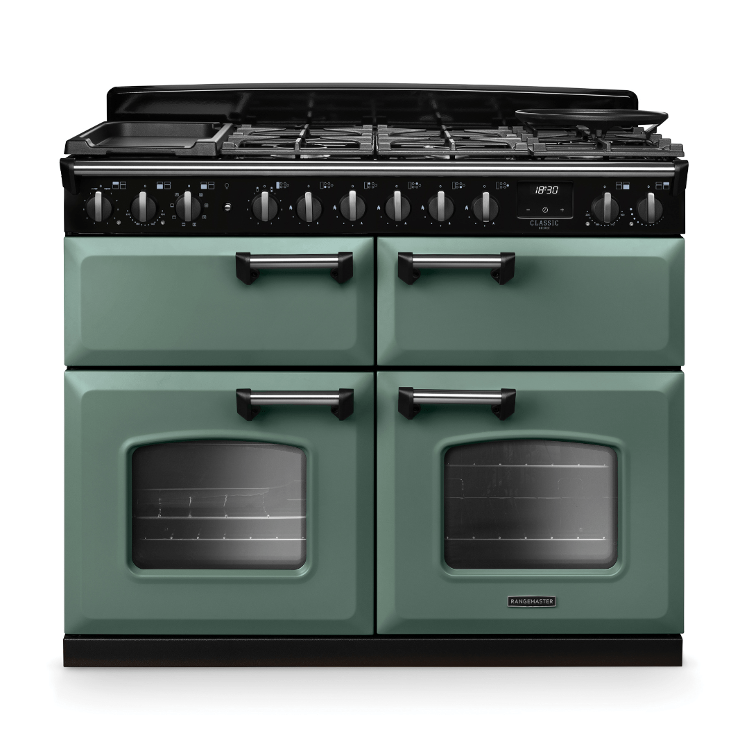 Rangemaster Classic Deluxe 110cm Dual Fuel Range Cooker - New - Carvers Interiors - Rangemaster