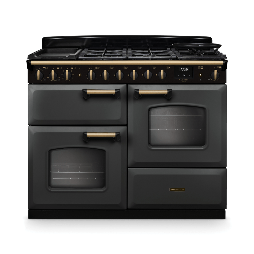 Rangemaster Classic Deluxe 110cm Dual Fuel Range Cooker - New - Carvers Interiors - Rangemaster