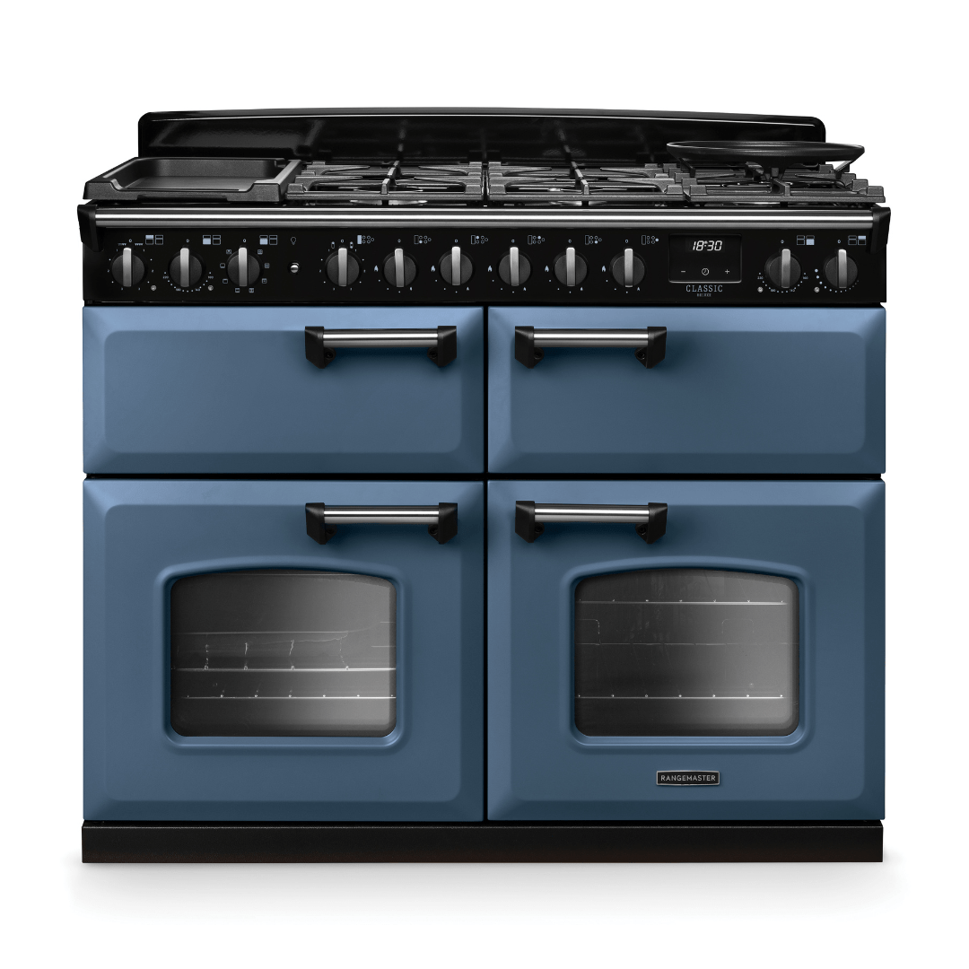 Rangemaster Classic Deluxe 110cm Dual Fuel Range Cooker - New - Carvers Interiors - Rangemaster