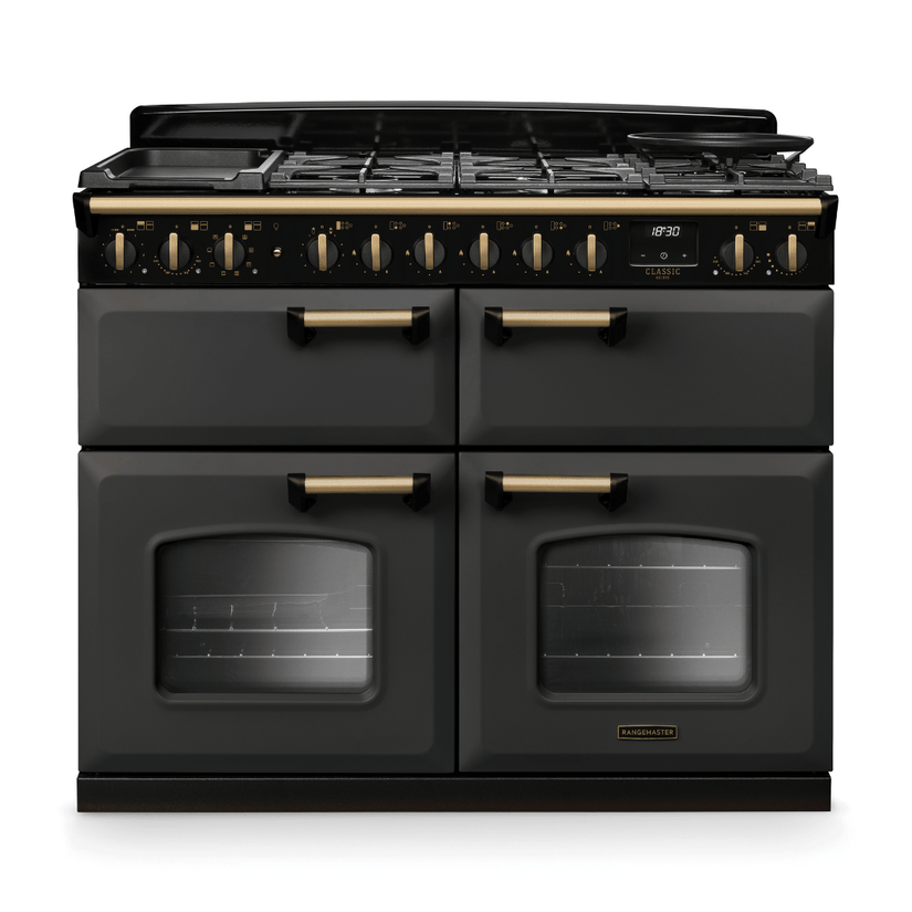 Rangemaster Classic Deluxe 110cm Dual Fuel Range Cooker - New - Carvers Interiors - Rangemaster