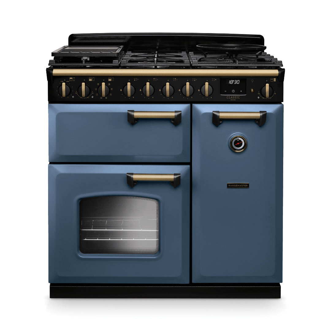 Rangemaster Classic Deluxe 90cm Dual Fuel Range Cooker - New - Carvers Interiors - Rangemaster